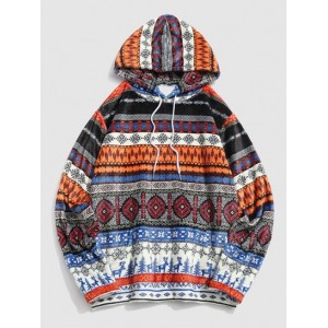 Tribal Pattern Fluffy Christmas Hoodie...