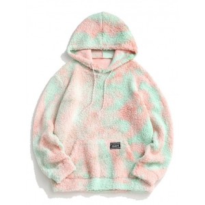 Tie Dye Patched Fleece Teddy Hoodie...