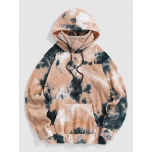 Tie Dye Polar Fleece Hoodie With Built-i...