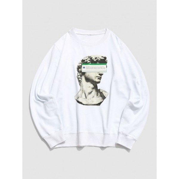 Streetwear Crewneck Sculpture Graphic Pr...