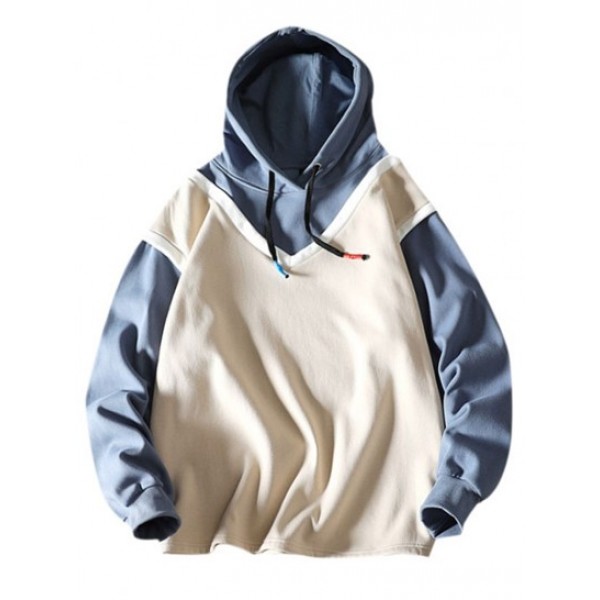 Colorblock Faux Twinset Hoodie