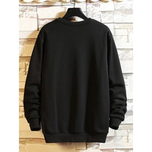 Full Battery Graphic Drop Shoulder Casual Sweatshirt