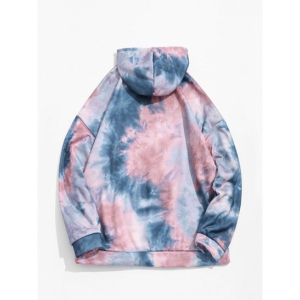 Tie Dye Pullover Fleece Drawstring Hoodie