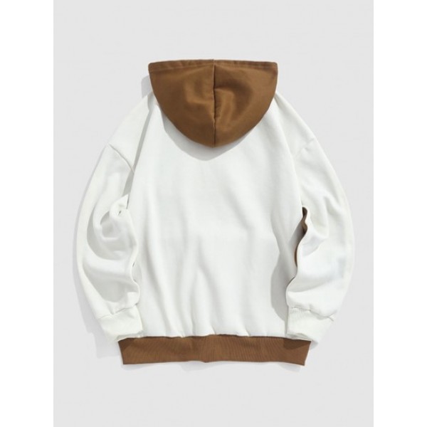 ATHLETICS Terry Embroidery Two Tone Essentials Fleece Lining Hoodie