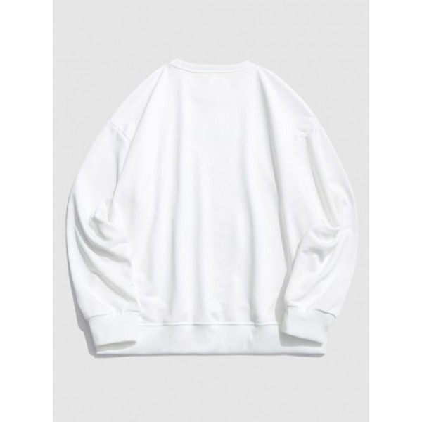 Flashing Letter Line Graphic Drop Shoulder Sweatshirt