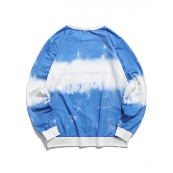 Tie Dye Letter Print Sweatshirt