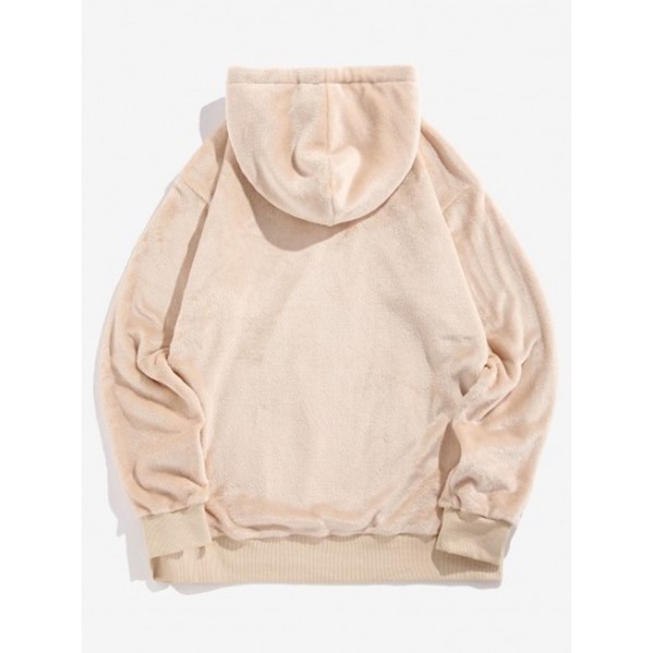 Rose Embroidery Fleece Hoodie