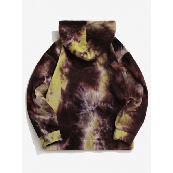 Tie Dye Kangaroo Pocket Fleece Fluffy Hoodie