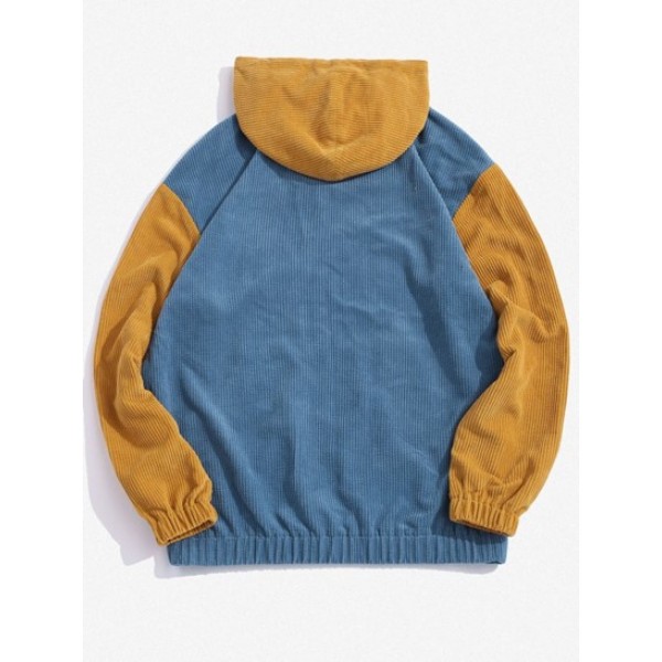 Two Tone Corduroy Hoodie