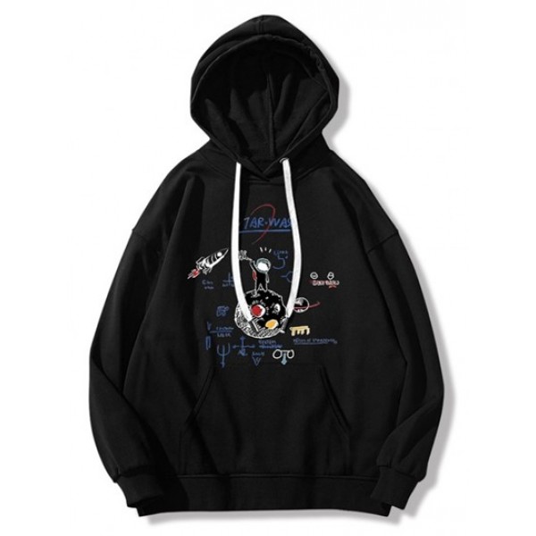 Letter Earth Spaceship Astronaut Graphic Hoodie