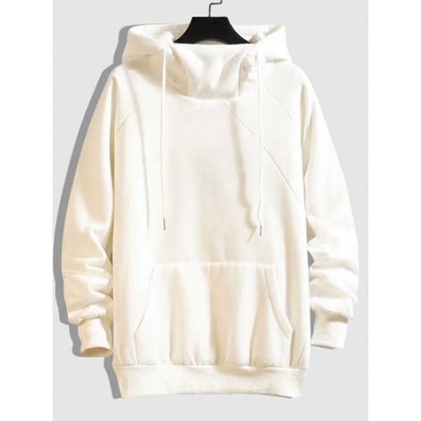 Raglan Sleeve Solid Color Hoodie