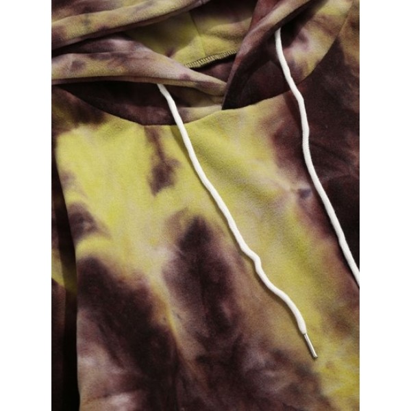 Tie Dye Kangaroo Pocket Fleece Fluffy Hoodie