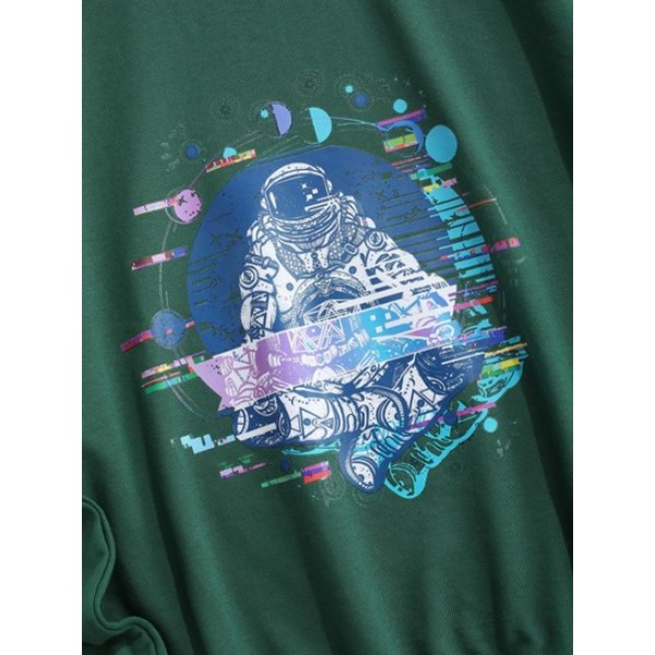 Planet Astronaut Graphic Drop Shoulder Sweatshirt