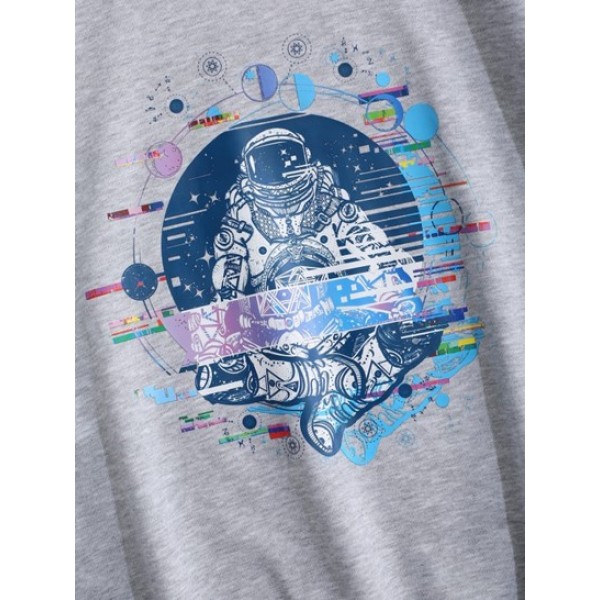 Planet Astronaut Graphic Drop Shoulder Sweatshirt